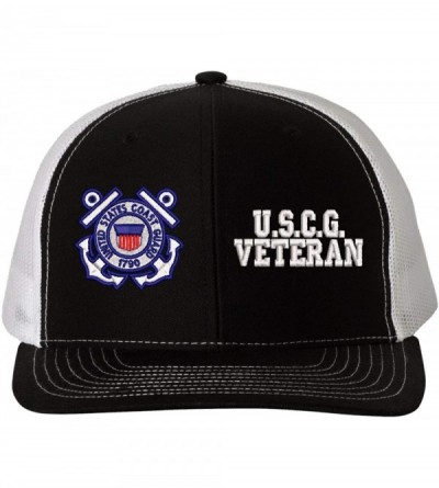 Baseball Caps U.S.C.G. Veteran Mesh Back Cap - Black - CB18RLS5H4O $24.50