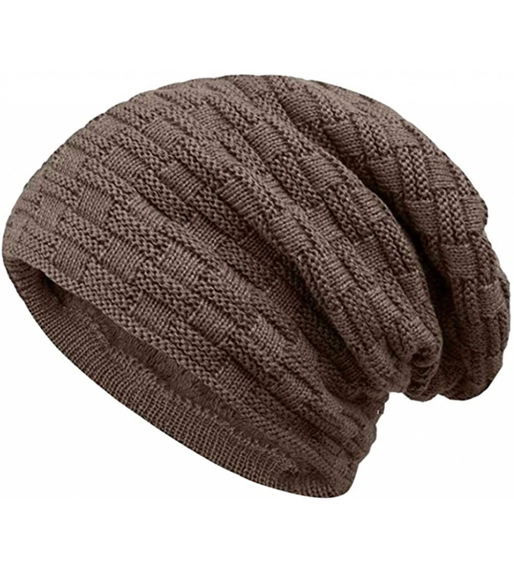 Skullies & Beanies Fashion Unisex Knit Cap Hedging Head Hat Beanie Cap Warm Outdoor Hat - Y-khaki - CZ192X3R65D $10.01