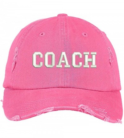 Baseball Caps Distressed Baseball Cap - Unisex Dad Hat - Pink - CN18MCTKYYQ $19.44