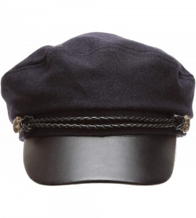 Newsboy Caps Women's Classic Mariner Style Greek Fisherman's Sailor Newsboy Hats with Comfort Elastic Back - Navy-black - CB1...