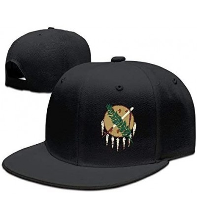 Skullies & Beanies Oklahoma Flag Element Design Solid Flat Bill Hip Hop Snapback Baseball Cap Unisex Sunbonnet Hat. Black - C...