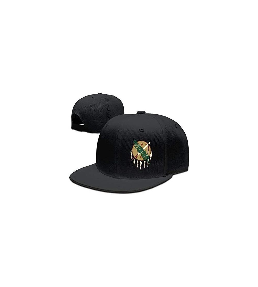 Skullies & Beanies Oklahoma Flag Element Design Solid Flat Bill Hip Hop Snapback Baseball Cap Unisex Sunbonnet Hat. Black - C...