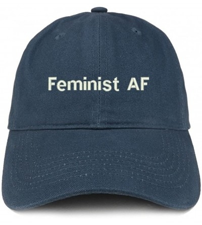 Baseball Caps Feminist AF Embroidered Soft Low Profile Adjustable Cotton Cap - Navy - C112NZNKSMX $39.42