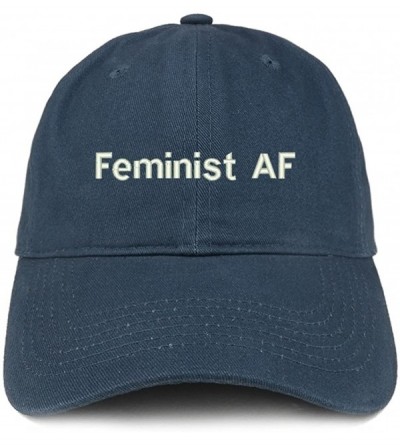 Baseball Caps Feminist AF Embroidered Soft Low Profile Adjustable Cotton Cap - Navy - C112NZNKSMX $18.36