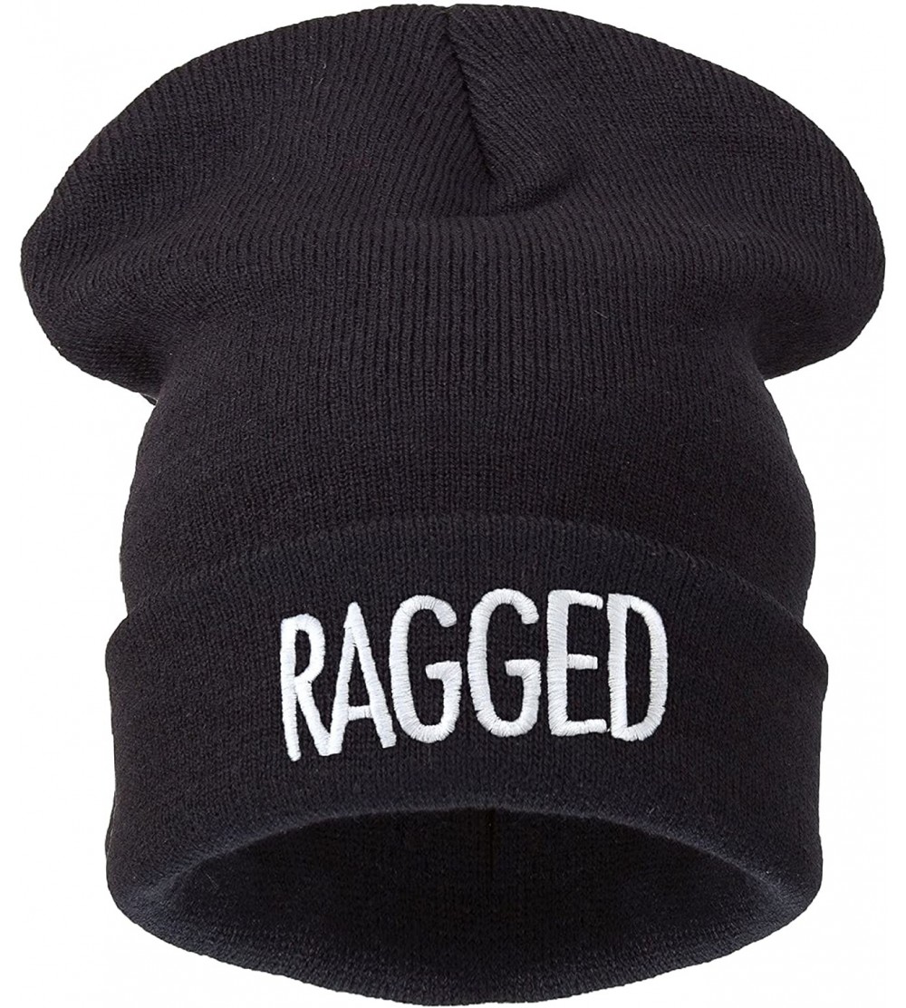 Skullies & Beanies Beanie Hat Women Men Winter Warm Black Bad Hair Day Oversized - Ragged - CA11E5D29IL $10.62