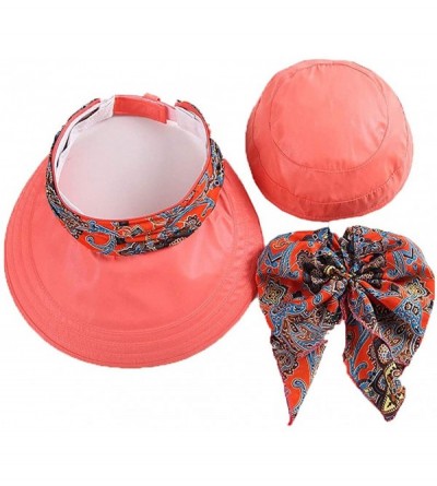 Sun Hats Women's UPF+50 Sun Visor Detachable Flap Hat Foldable Wide Brimmed UV Protection Hat - 2-khaki - CQ199L05T34 $17.49