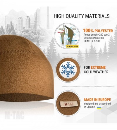 Skullies & Beanies Watch Cap Fleece 260 Slimtex Mens Winter Hat Military Tactical Skull Cap Beanie - Coyote Brown - C2187OZA3...