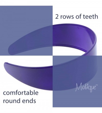 Headbands Purple 2 Inch Hard Plastic Headband with Teeth Women and Girls wide Hair band (Motique Accessories) - Purple - CV12...