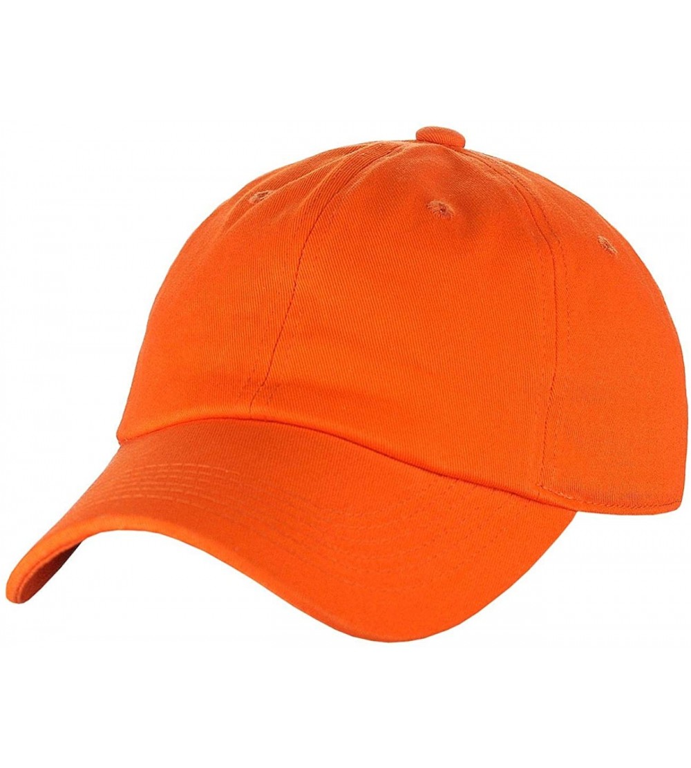 Baseball Caps Unisex Classic Blank Low Profile Cotton Unconstructed Baseball Cap Dad Hat - Orange - CO18RT0LX2Z $10.13