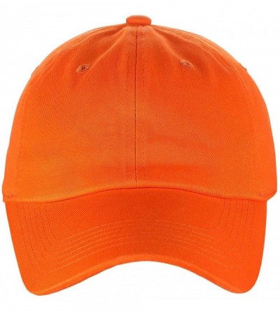 Baseball Caps Unisex Classic Blank Low Profile Cotton Unconstructed Baseball Cap Dad Hat - Orange - CO18RT0LX2Z $10.13