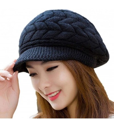 Newsboy Caps Womens Knitting Plaid Ivy Newsboy Cabbie Gatsby Paperboy Painter Hats Caps - 405black - CS194HSZGQG $15.49