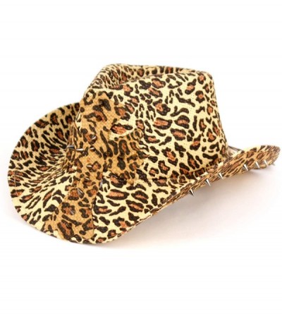 Cowboy Hats Men's & Women's Western Style Cowboy/Cowgirl Straw Hat - Cow1803 Leopard/Leopard - CW18QQDY9YO $11.40