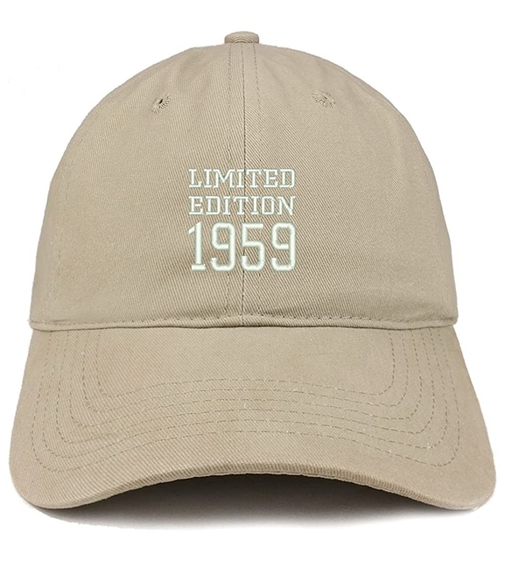 Baseball Caps Limited Edition 1959 Embroidered Birthday Gift Brushed Cotton Cap - Khaki - C918CO9C06N $18.31