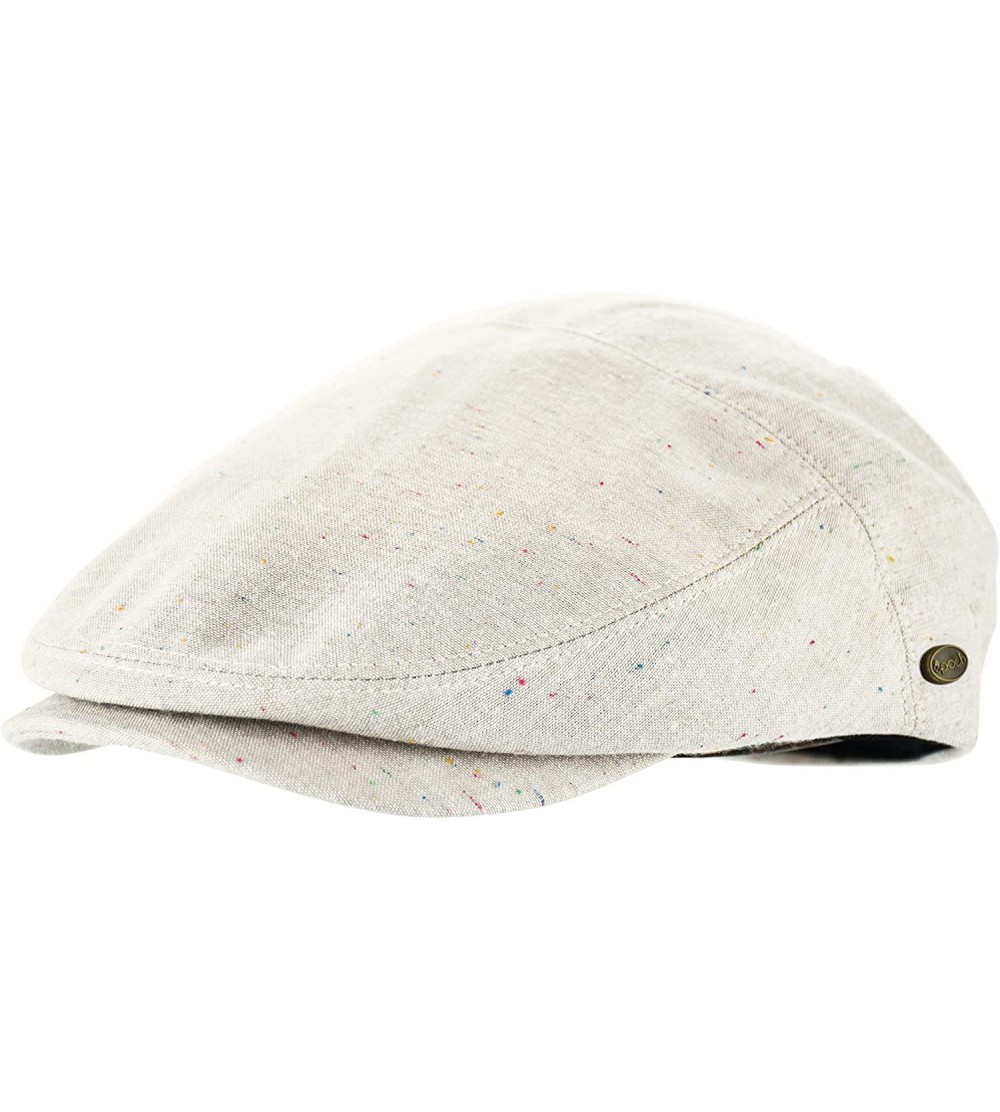 Newsboy Caps Men's Premium Cotton Summer Newsboy Cap SnapBrim Ivy Driving Stylish Hat - Beige Sprinkle-2924 - C218QAZO8RG $18.20