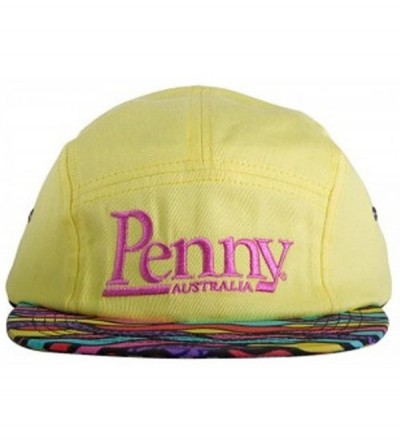 Sun Hats Mens Mix Tape 5 Panel Adjustable Hat/Cap - Yellow - CU127FTDD3B $17.48