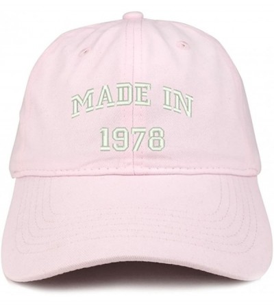 Baseball Caps Made in 1978 Text Embroidered 42nd Birthday Brushed Cotton Cap - Light Pink - C018C9Y7OZQ $16.97