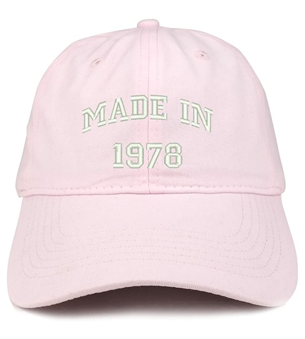 Baseball Caps Made in 1978 Text Embroidered 42nd Birthday Brushed Cotton Cap - Light Pink - C018C9Y7OZQ $16.97