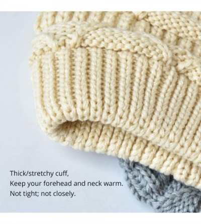 Skullies & Beanies Womens Slouchy Beanie-Trendy Chunky Cable Knit Beanie-Oversized Winter Hats for Women - Camel - C018X6DX7R...