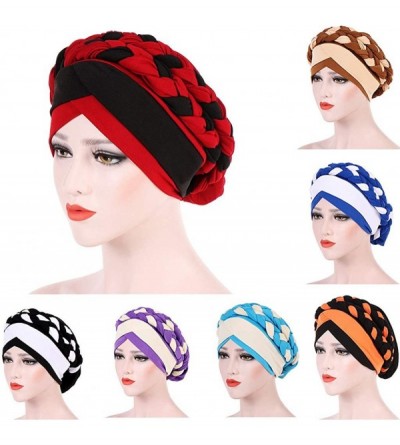 Skullies & Beanies Fashion Women India Hat Muslim Ruffle Cancer Chemo Beanie Turban Wrap Cap Gift - Purple - CH18R0ZW2SS $9.04