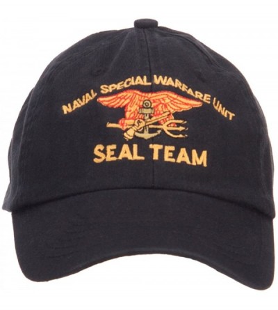 Baseball Caps Naval Warfare Seal Team Military Embroidered Low Profile Cap - Black - CF124YM21JJ $23.75