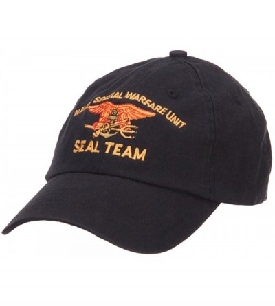 Baseball Caps Naval Warfare Seal Team Military Embroidered Low Profile Cap - Black - CF124YM21JJ $23.75