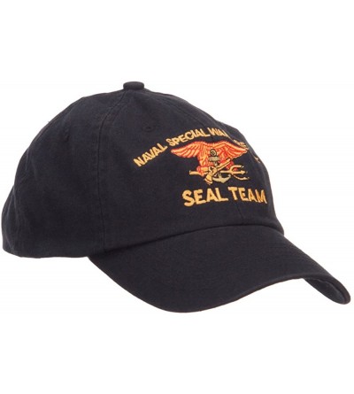 Baseball Caps Naval Warfare Seal Team Military Embroidered Low Profile Cap - Black - CF124YM21JJ $46.89