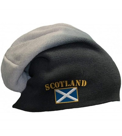 Skullies & Beanies Slouchy Beanie for Men & Women Scotland Flag Embroidery Skull Cap Hats 1 Size - Black Grey - C918ZDNGDIR $...