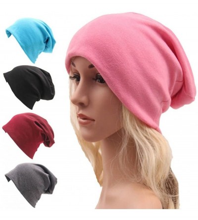 Skullies & Beanies Unisex Fashion Outdoor Sport Beanies Baggy Hippop Cotton Hat Skull Caps - F Blue - CB186582Q98 $11.61
