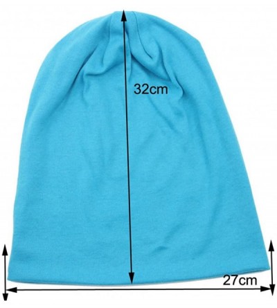 Skullies & Beanies Unisex Fashion Outdoor Sport Beanies Baggy Hippop Cotton Hat Skull Caps - F Blue - CB186582Q98 $11.61