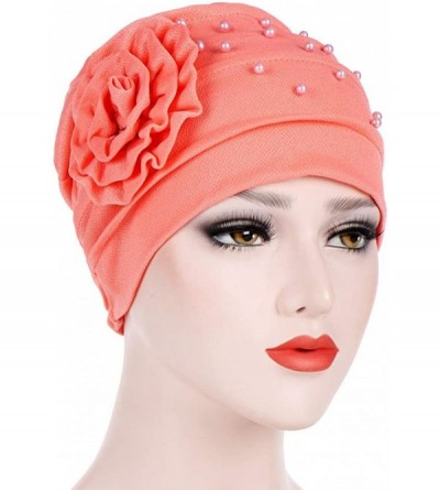 Skullies & Beanies Women Winter Beading Floral - Watermelon Red - CZ18K4LZOA2 $7.58