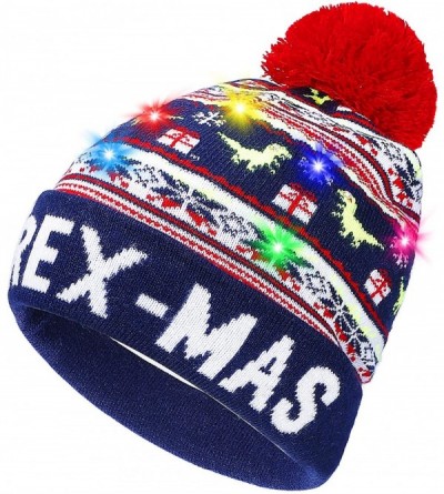 Skullies & Beanies LED Light Up Beanie Hat Christmas Cap for Women Children- Party- Bar - Lb05di-dark Blue - CQ18ITYQ25O $19.30