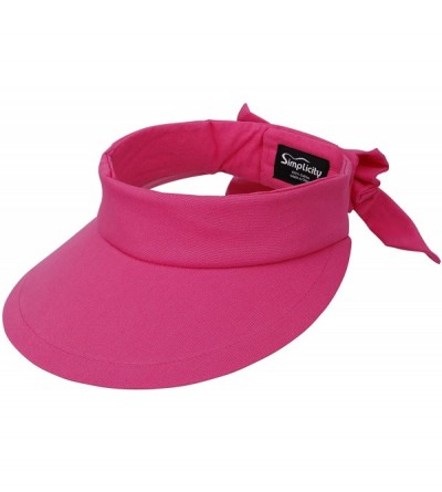 Visors Women's SPF 50+ UV Protection Wide Brim Beach Sun Visor Hat - Fushsia - CB12J70RYK9 $12.65