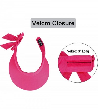 Visors Women's SPF 50+ UV Protection Wide Brim Beach Sun Visor Hat - Fushsia - CB12J70RYK9 $12.65