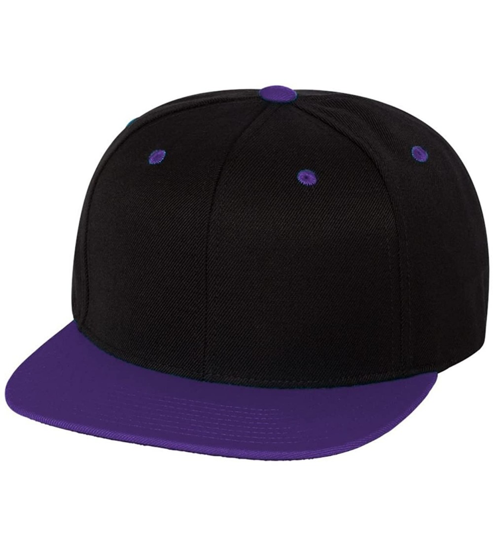 Visors 6-Panel Structured Flat Visor Classic Snapback (6089) - Black/Purple - CA12CIERG09 $9.11