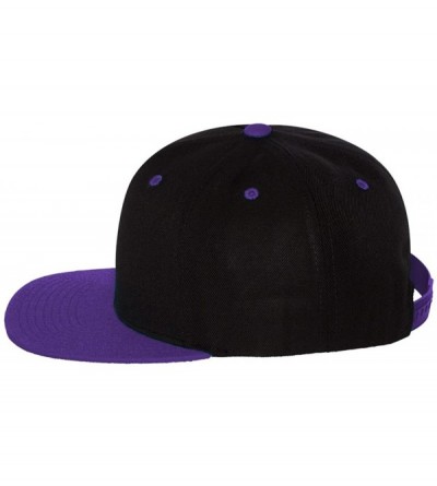 Visors 6-Panel Structured Flat Visor Classic Snapback (6089) - Black/Purple - CA12CIERG09 $9.11