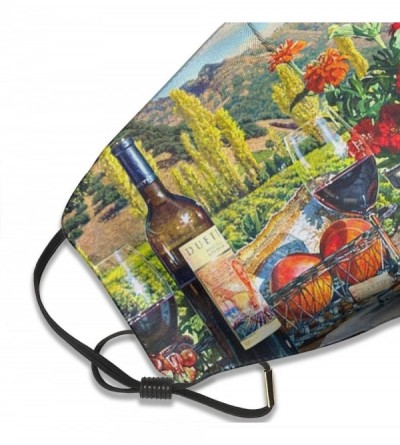 Balaclavas Painting Printed Adjustable Earloop Face Mask - Wine Themed Flower - C8197XL2LKS $13.93