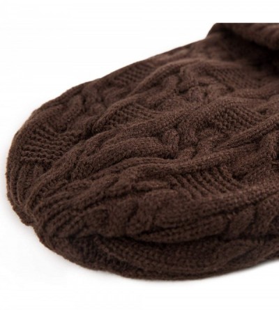 Skullies & Beanies Unisex Trendy Beanie Warm Oversized Chunky Cable Knit Slouchy Woolen Hat - Coffee - C012MABTQNL $10.08