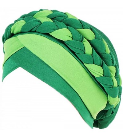 Skullies & Beanies Wearing India Hat Muslim Ruffle Wrap Cancer Chemo Amazing Soft Good Price - Green - CD18L9EOE4K $7.82