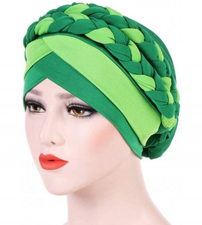 Skullies & Beanies Wearing India Hat Muslim Ruffle Wrap Cancer Chemo Amazing Soft Good Price - Green - CD18L9EOE4K $7.82