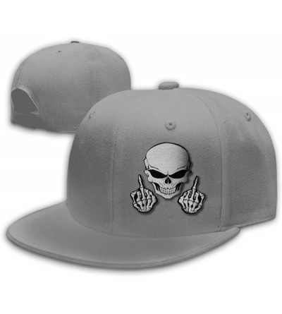 Baseball Caps Skull Middle Finger Plain Baseball Caps Snapbac Hats Adjustable for Men & Women - Gray - CY196XLZAW0 $10.49