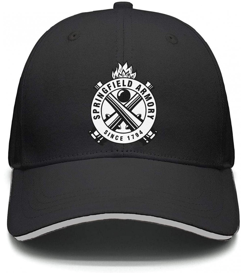 Baseball Caps Unisex Cap Trucker One Size Snapback-Springfield-Armory- Hat Professional - Black-46 - CH18QWK35CR $14.97