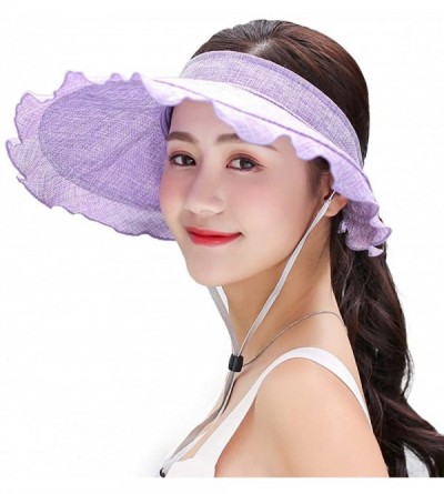 Sun Hats Women Visor Sun Hats Tennis Open Top Wide Brim Adjustable Summer Beach Cap Pool Golf UV Protection - C418S6KLYXM $9.35