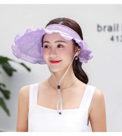 Sun Hats Women Visor Sun Hats Tennis Open Top Wide Brim Adjustable Summer Beach Cap Pool Golf UV Protection - C418S6KLYXM $9.35