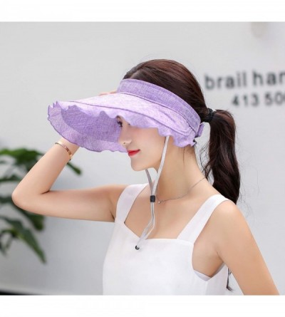 Sun Hats Women Visor Sun Hats Tennis Open Top Wide Brim Adjustable Summer Beach Cap Pool Golf UV Protection - C418S6KLYXM $9.35