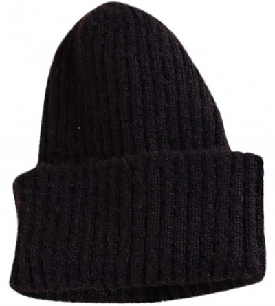 Skullies & Beanies 2018 Winter Women Crochet Hat Wool Knit Beanie Warm Caps - Y-black - CU18LSCOAWG $23.72