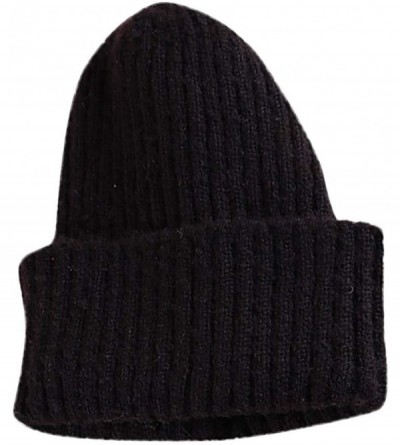 Skullies & Beanies 2018 Winter Women Crochet Hat Wool Knit Beanie Warm Caps - Y-black - CU18LSCOAWG $13.08