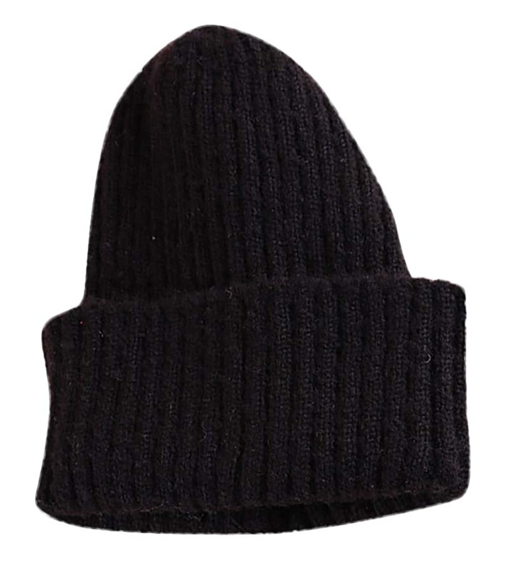 Skullies & Beanies 2018 Winter Women Crochet Hat Wool Knit Beanie Warm Caps - Y-black - CU18LSCOAWG $13.08