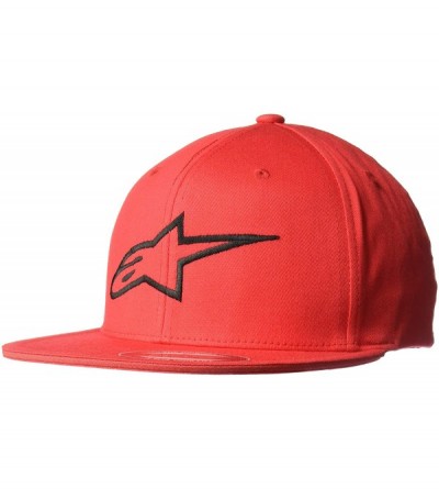 Baseball Caps Men's Logo Flexfit Hat Flat Bill Structured Crown - Ageless Flat Hart Red/Black - CC18HQX0K2K $65.69
