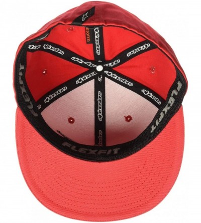 Baseball Caps Men's Logo Flexfit Hat Flat Bill Structured Crown - Ageless Flat Hart Red/Black - CC18HQX0K2K $56.20