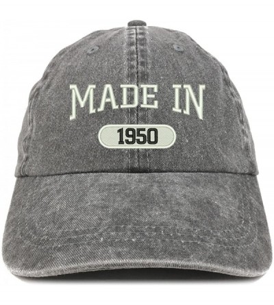 Baseball Caps Made in 1950 Embroidered 70th Birthday Washed Baseball Cap - Black - CH18C7HOS5O $40.53